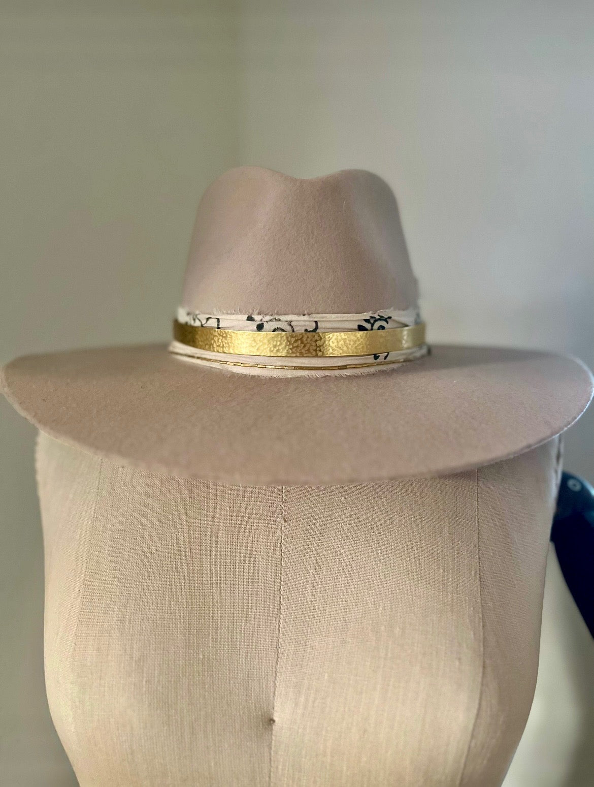 Rose Rust Large Brass Cuff Hat Band